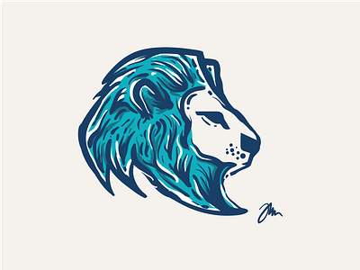 Like a lion - doodle alive animal art doodle icon lion logo triball