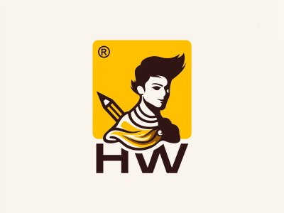 Logo design for HW Comics ardimastifico character design flycoro handsome human icon illustration logo man playfull warrior