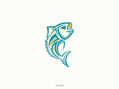 Triball Tuna Fish abstract art icon logo tatto triball tuna fish