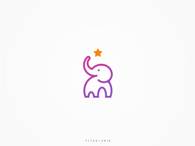 Elephant - Reach For The Stars abstract dream elephant hope icon line logo