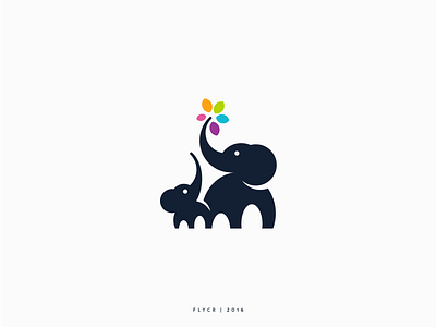 Elephant Family - Parenting Concept abstract elephant family icon logo parenting