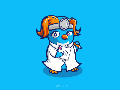 Cute Macaroni Penguin Character For Orthodontic Office character dentist logo macaroni penguin mascot orthodontic playful