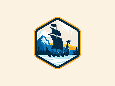 Barbarian Ship 2 barbarian design flat icon illustration logo ship travel