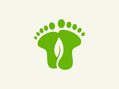 Greenfoot Therapist - Negative Space design flat foot health leaf logo negative space therapist
