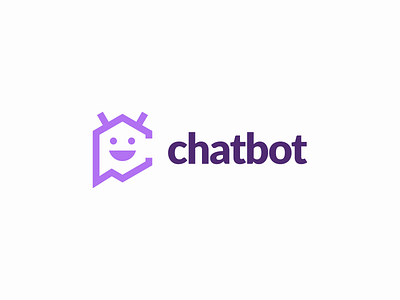 Chatbot Logo app c chat logo purple robot smile