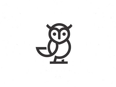 Baby Owl Logo baby flat logo mark monoline owl symbol