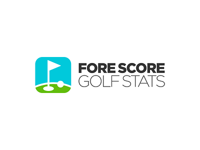 Fore Score Golf Stats flat golf icon logo score stats