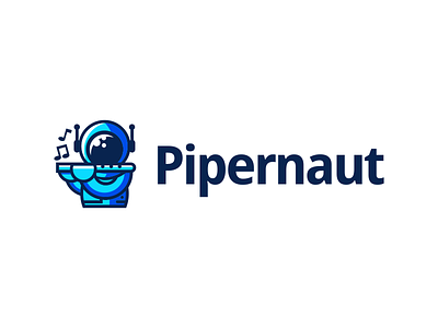 Pipernaut Logo Shot astronaut flute logo piper pipernaut space