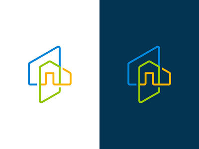 Colorful home logo concept - Monoline color split colorful concept home logo monoline realestate residence