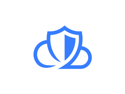 Cloud Shield blue cloud flat logo network shield