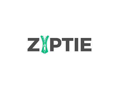 Ziptie combine green icon logo negative space tie zip