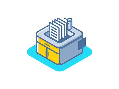 Software Libraries design flat icon illustration isometric outline