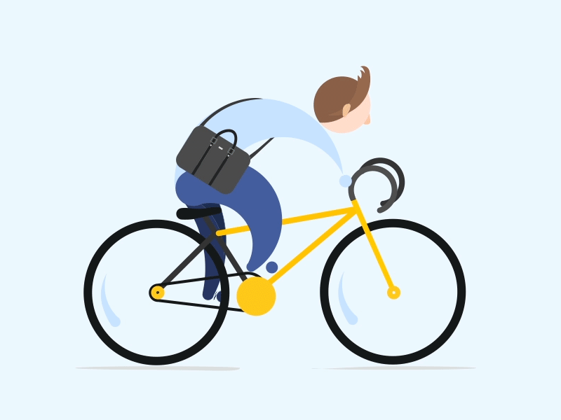 Ride a bike animation animation，ae，ride a bike，worker dribbble illustration practice