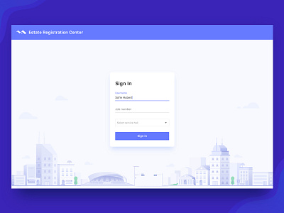 Login Interface of Reservation Call System illustration ipad login interface login page uidesign ux