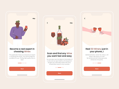 Onboarding for Wine Scanning App app application design illustration mobile mobileapp scanning ui ux wine