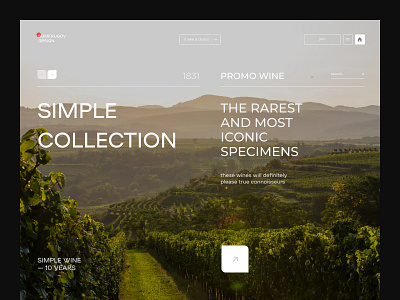 Simple wine design typography ui ux web