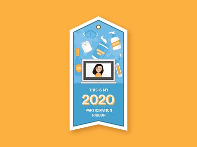 New Years Card - 2020 Participation Ribbon 2020 award covid covid19 holiday card new year new years card ribbon sanitizer work from home