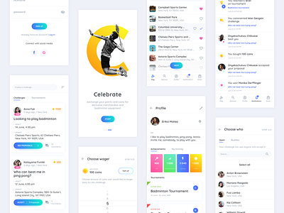 Mobile sport app challenge cieden clean design design mobile mobile app mobile app design mobile design mobile ui modern sport sports design tournament ui ux