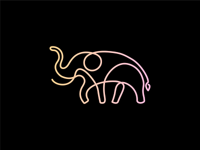 Elephant line art logo