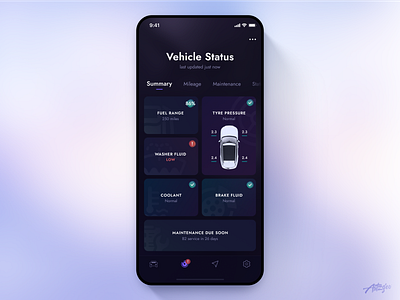 Jaguar Remote App Concept – Vehicle Status