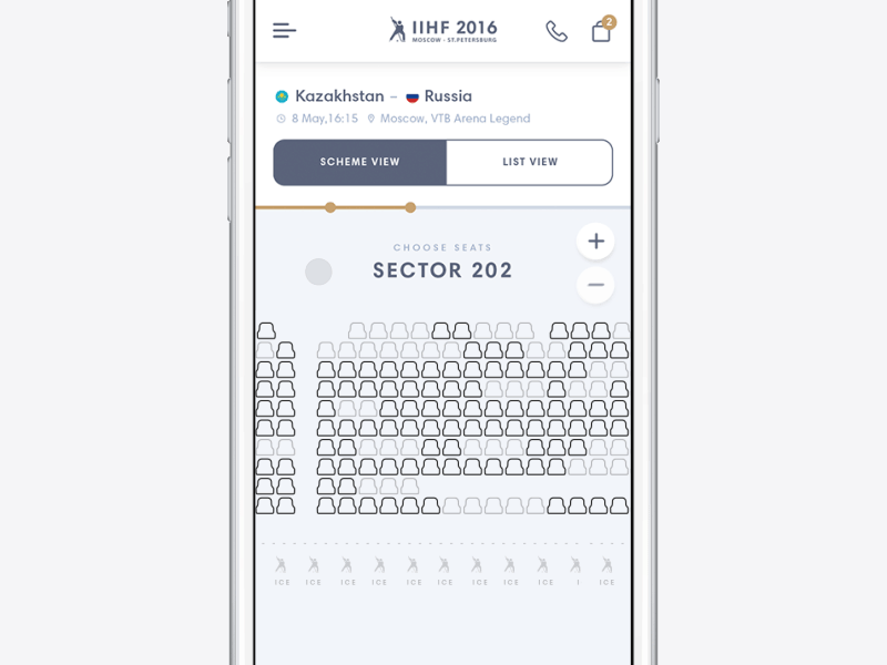 Select seats animation app design gif hockey interaction ios minimal mobile sport ui ux