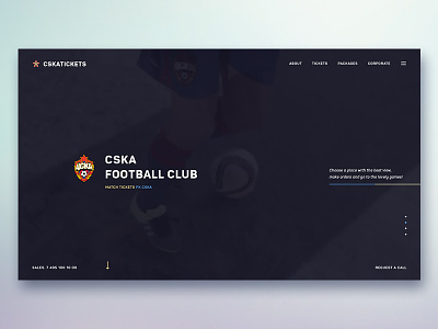 CSKA Football Club clean design landing minimal page simple sports ui ux web website