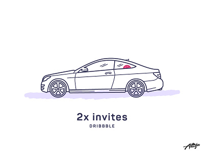 2 Dribbble invitation! cars design dribbble icons invitation invitations invite invites mercedes prospects ui web