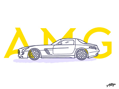 SLS AMG Coupe car cars graphic icon illustration mercedes minimal ui ux web