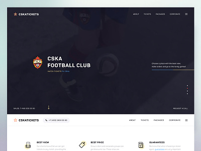 CSKA Football Club clean design landing minimal page simple sports ui ux web website
