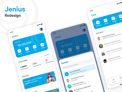 Jenius - Redesign application bank clean ui illustration ios iphone app mobile money app redesign ui uiux