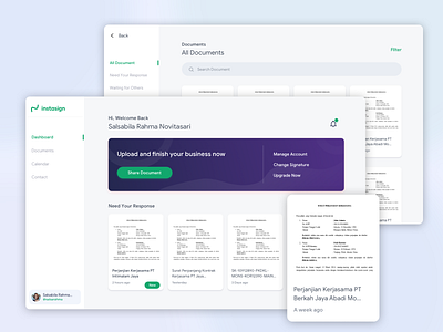 Web App Design for Digital Signature app branding dashboard design documents sign ui web design
