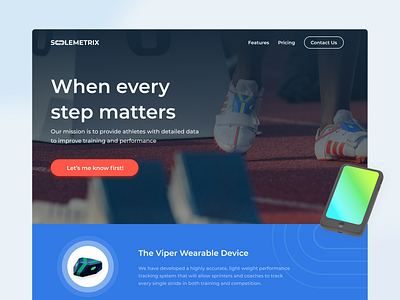 Wearable Device - Sports - Landing Page