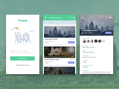 Tripgoo app illustration mobile trip