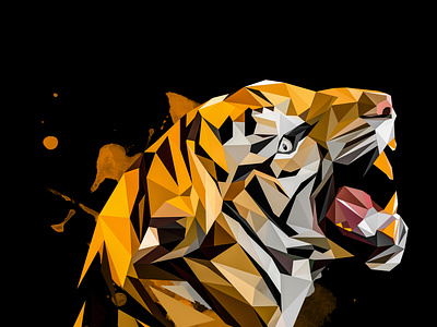 Geometric Art | Tiger geometric animals geometric art geometric tattoo geometric tiger geometry illustration low poly polygon art tiger