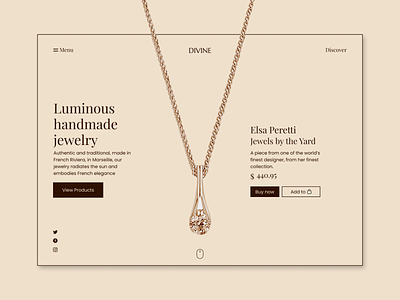 DIVINE, Landing Page for a Jewelry E-commerce Website design e commerce e commerce app e commerce design e commerce shop eccentric eccomerce ecommerce graphic design jewelry jewelry ui jewels minimal typography ui ux web website