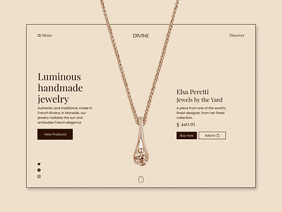 DIVINE, Landing Page for a Jewelry E-commerce Website