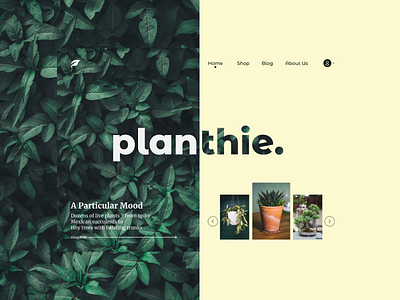 Planthie. Landing Page for a plant e-commerce website design minimal plant plant app plant ui typography ui ux web website