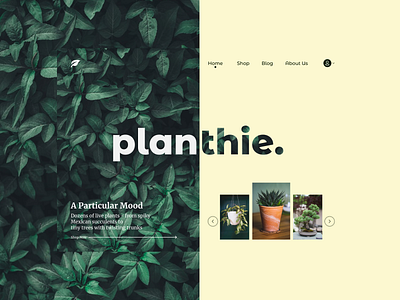 Planthie. Landing Page for a plant e-commerce website