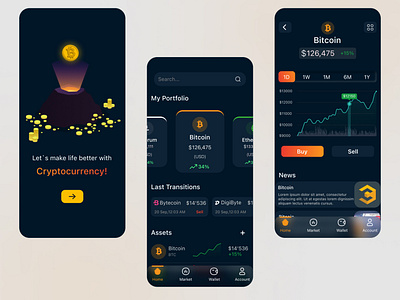 CryptoCurrency app design concept