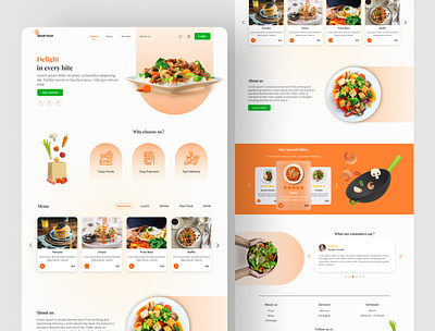 Restaurant Landing Page design food graphic design homepage landing page restaurant ui ux website