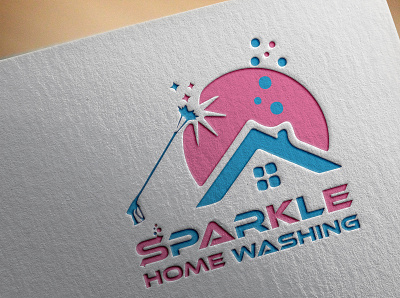 Sparkle Logo branding bubble cleaning flat home home washing logo designer logos minimalistic pink logo s logo sparkle sparkle logo symbol t shirt typography washing logo