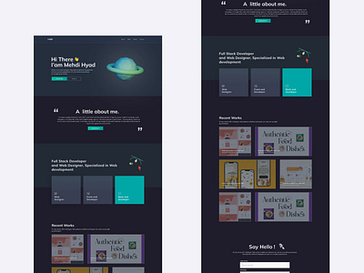 personal portfolio concept Website branding figma illustration portfolio type ui ux webdesign