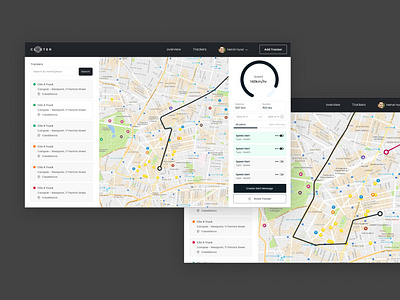 Gps tracker business dashboard design