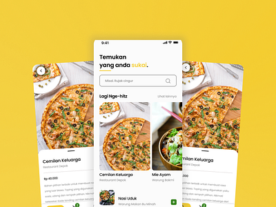 Food App UI Design app design minimal ui ux