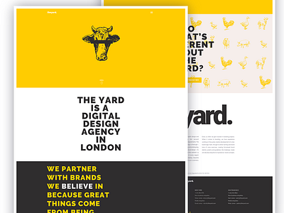The Yard Digital Agency agency animals clean home page yellow