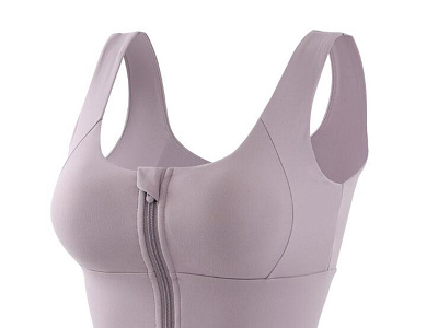 Women’s Zip Front Sports Bras Soft Fitness Crop Tops Gym High Im