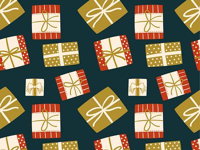 christmas gifts seamless pattern branding chirstmass design flat gifts illustration pac pattern product seamless