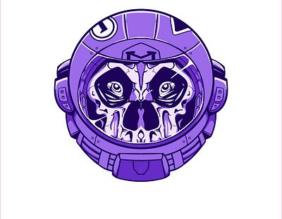 Illustration of Astronaut apes apes branding cyberpunk design flat head illustration pattern skull
