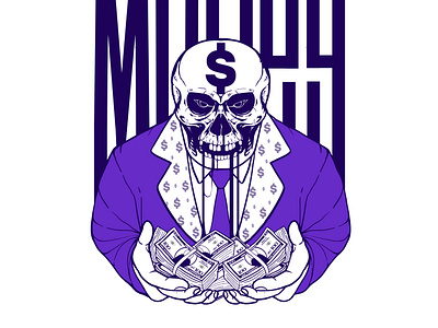 Illustration of money skull