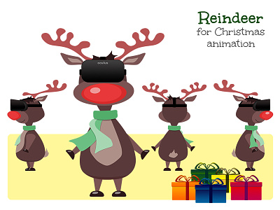 Reindeer for Christmas Animation animal animation christmas colors holiday illustration reindeer winter
